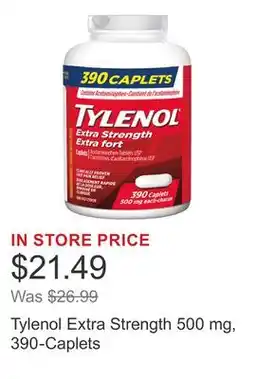 Costco Tylenol Extra Strength 500 mg, 390-Caplets offer