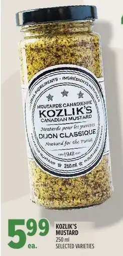 Metro Kozlik's mustard offer