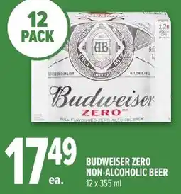 Metro Budweiser zero non-alcoholic beer offer