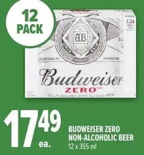 Metro Budweiser zero non-alcoholic beer offer