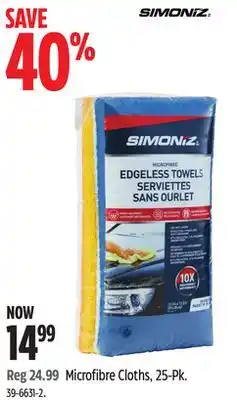 Canadian Tire Simoniz Microfibre Cloths, 25-Pk offer