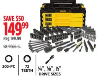 Canadian Tire Stanley Professional Grade Black Chrome Socket Set, SAE/Metric, 203-pc#058-9666-6 offer