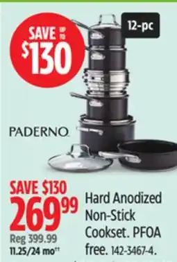 Canadian Tire Paderno Hard Anodized Non-Stick Cookset. PFOA free offer