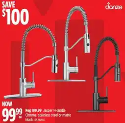 Canadian Tire DANZE Jasper 1-Handle Chrome, stainless steel or matte black offer