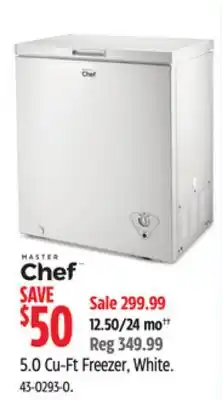 Canadian Tire Master Chef 5.0 Cu-Ft Freezer, White offer