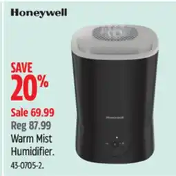 Canadian Tire Honeywell Warm Mist Humidifier offer