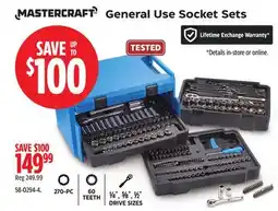 Canadian Tire Mastercraft General Use Socket Sets offer