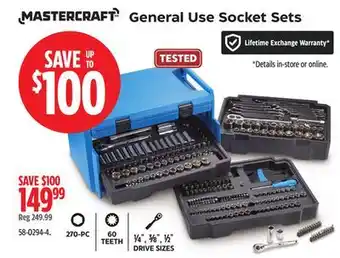 Canadian Tire Mastercraft General Use Socket Sets offer