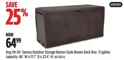 Canadian Tire Keter Samoa Outdoor Storage Rattan-Style Brown Deck Box offer