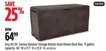 Canadian Tire Keter Samoa Outdoor Storage Rattan-Style Brown Deck Box offer