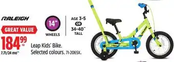 Canadian Tire RALEIGH Leap Kids' Bike offer