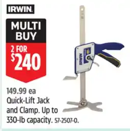 Canadian Tire Irwin Quick-Lift Jack and Clamp offer