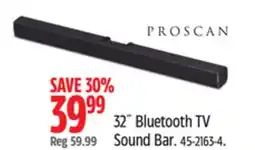 Canadian Tire Proscan 32˝ Bluetooth TV Sound Bar offer