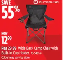 Canadian Tire Outbound Wide Back Camp Chair with Built-In Cup Holder offer