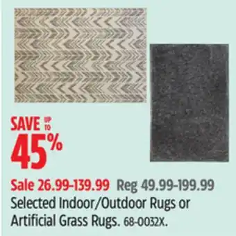 Canadian Tire Selected Indoor/Outdoor Rugs or Artificial Grass Rugs offer