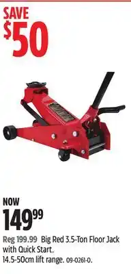 Canadian Tire Big Red 3.5-Ton Floor Jack with Quick Start offer