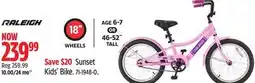 Canadian Tire RALEIGH Sunset Kids' Bike offer