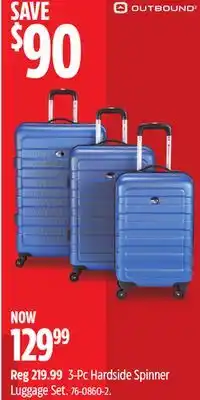 Canadian Tire Outbound 3-Pc Hardside Spinner Luggage Set offer