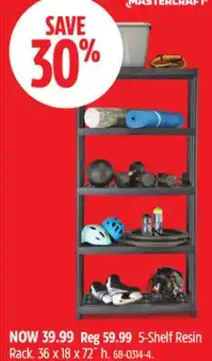 Canadian Tire Mastercraft 5-Shelf Resin Rack offer