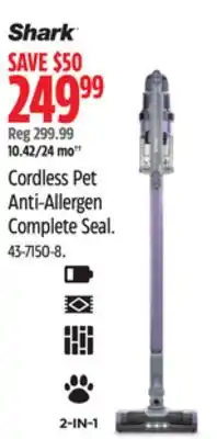 Canadian Tire Shark Cordless Pet Anti-Allergen Complete Seal offer