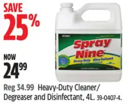 Canadian Tire Spray Nine Heavy-Duty Cleaner Degreaser and Disinfectant, 4L offer