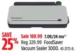 Canadian Tire FoodSaver Vacuum Sealer 3000 offer