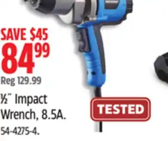 Canadian Tire mastercraft 1⁄2˝ Impact Wrench, 8.5A offer