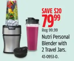 Canadian Tire Ninja Nutri Personal Blender with 2 Travel Jars offer