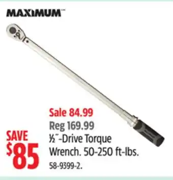 Canadian Tire Maximum 1⁄2˝-Drive Torque Wrench offer