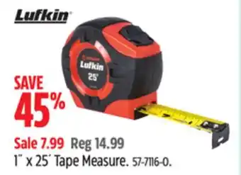 Canadian Tire Lufkin 1˝ x 25´ Tape Measure offer