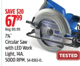 Canadian Tire Mastercraft71⁄4˝ Circular Saw with LED Work Light offer