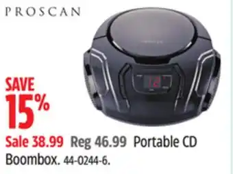 Canadian Tire Portable CD Boombox offer