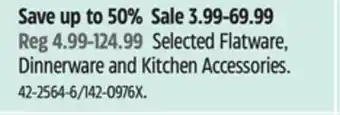 Canadian Tire Selected Flatware, Dinnerware and Kitchen Accessories offer