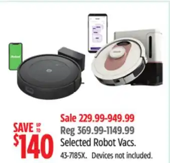 Canadian Tire Selected Robot Vacs offer