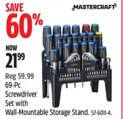 Canadian Tire Mastercraft 69-Pc Screwdriver Set with Wall-Mountable Storage Stand offer