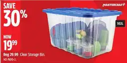 Canadian Tire Mastercraft Clear Storage Bin offer