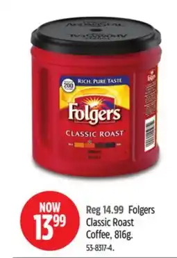 Canadian Tire Folgers Classic Roast Coffee, 816g offer