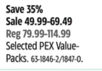 Canadian Tire Waterline Selected PEX Value- Packs offer