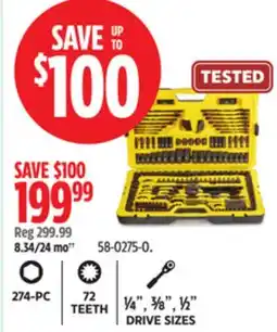 Canadian Tire Stanley 274-PC 72 TEETH offer