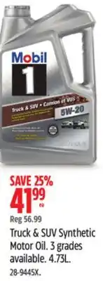 Canadian Tire Mobil 1 Truck & SUV Motor Oil offer