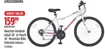 Canadian Tire Supercycle Reaction Hardtail Adult 26˝ or Youth 24˝ Mountain Bike offer