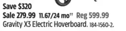 Canadian Tire Gravity X3 Electric Hoverboard offer