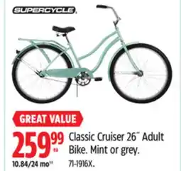 Canadian Tire Supercycle Classic Cruiser 26˝ Adult Bike Mint or grey offer