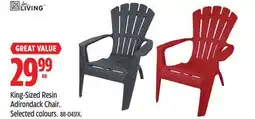 Canadian Tire FOR LIVING King-Sized Resin Adirondack Chair. Selected colours offer