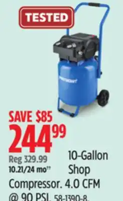 Canadian Tire Mastercraft 10-Gallon Compressor offer