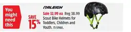 Canadian Tire RALEIGH Scout Bike Helmets for Toddlers, Children and Youth offer