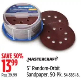 Canadian Tire Mastercraft 5˝ Random-Orbit Sandpaper offer