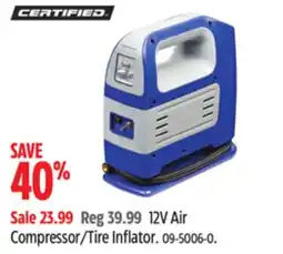 Canadian Tire Certified 12V Air Compressor/Tire Inflator offer