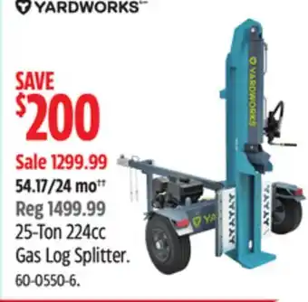 Canadian Tire Yardworks 25-Ton 224cc Gas Log Splitter offer