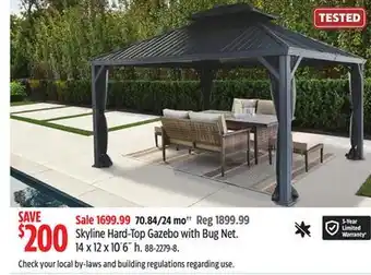 Canadian Tire Skyline Hard-Top Gazebo with Bug Net 14 x 12 x 10´6˝ h offer